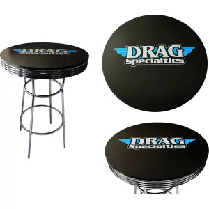 Round Pub Table - Black, White, Blue, Chrome - 99050179