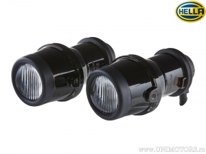 Rundes Nebelscheinwerfer-Set H3 SCHWARZER RAHMEN 66.1mm - Hella