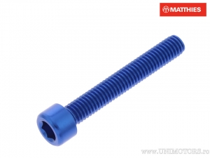 Rundkappe Schraube Pro Bolt M6 x 1.00 x 40 mm blau Aluminium - JM