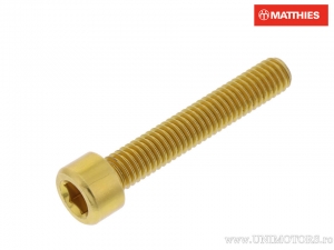 Rundkopfschraube Pro Bolt M6 x 1.00 x 35 mm Gold Aluminium - JM
