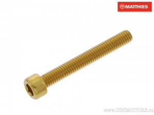 Rundkopfschraube Pro Bolt M6 x 1.00 x 45 mm Gold Aluminium - JM