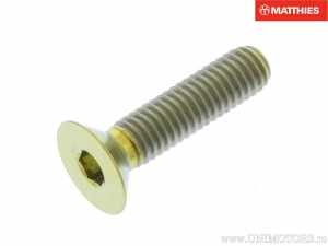 Screw cap countersunk Allen bolt Pro Bolt M6 x 1.00 x 25 mm gold titanium - JM