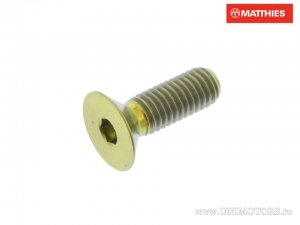 Screw cap countersunk Allen Pro Bolt M5 x 0.80 x 15 mm gold titanium - JM