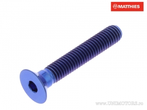 Screw cap countersunk Allen Pro Bolt M5 x 0.80 x 30 mm blue titanium - JM