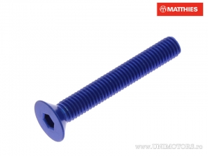 Screw cap countersunk allen Pro Bolt M5 x 0.80 x 35 mm aluminum blue - JM