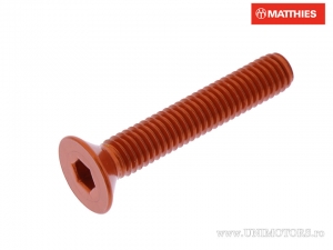 Screw cap countersunk Allen Pro Bolt M5 x 0.80 x 35 mm orange aluminum - JM