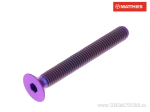 Screw cap countersunk Allen Pro Bolt M5 x 0.80 x 40 mm titanium violet - JM