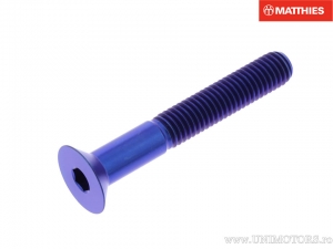 Screw cap countersunk Allen Pro Bolt M8 x 1.25 x 45 mm titanium blue - JM