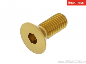 Screw cap countersunk hex Pro Bolt M8 x 1.25 x 20 mm gold aluminum - JM