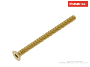Screw cap countersunk hex socket Pro Bolt M4 x 0.70 x 50 mm gold aluminum - JM