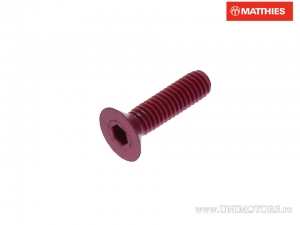 Screw cap countersunk hexagon socket head Pro Bolt M4 x 0.70 x 15 mm red aluminum - JM