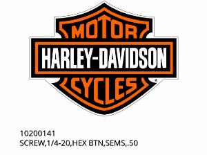 SCREW,1/4-20,HEX BTN,SEMS,.50 - 10200141 - Harley-Davidson