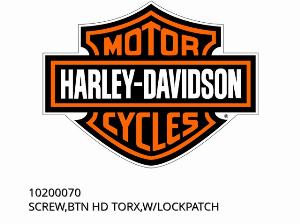 SCREW,BTN HD TORX,W/LOCKPATCH - 10200070 - Harley-Davidson