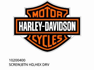 SCREW,BTN HD,HEX DRV - 10200400 - Harley-Davidson