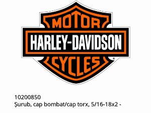 SCREW,BTN/TORX HEAD,5/16-18X2 - 10200850 - Harley-Davidson