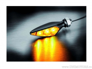 Señal de giro LED Micro Rhombus S Extreme BLACK con cristal blanco FS / SD - Kellermann