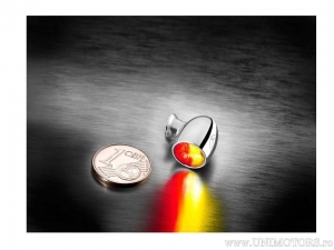 Semnalizare + frana + pozite LED Bullet ATTO DF CHROM cu sticla alba - Kellermann