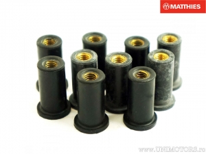 Set 10 buc piulite cauciuc parbriz M6 x 1 x 25 mm negre - JM