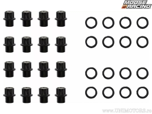 Set 16 flanged nuts M12 x 1.50 specially designed for carbon wheels - color: silver - Moose