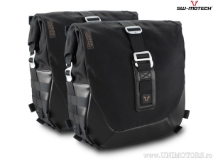Set borse laterali Legend Gear LC2 Black Edition e supporti SLC - 27,0L - Harley-Davidson Dyna Wide Glide ('09-'17) - SW-Motech