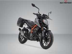 Set borse laterali Legend Gear LC2 e supporti SLC - 27,0L - nero-marrone - KTM 125 Duke ('21-) - SW-Motech