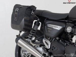 Set borse laterali Legend Gear LC2 e supporti SLC - 27,0L - nero-marrone - Triumph Speed Twin 1200 ('18-) - SW-Motech