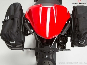 Set borse laterali Legend Gear LC2 / LC1 Black Edition e supporti SLC - Ducati Monster 1200/S ('16-) - SW-Motech