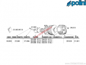Set cilindro (diametro 57,5mm / 112cc) - 140.0058 - Polini