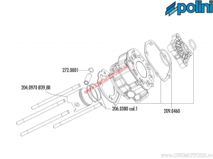 Set cilindru (diametru 39,88mm / 49,9cc) - Polini