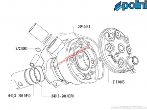 Set cilindru (diametru 40,3mm / 49,7cc) - 133.1011 - Minarelli AM4-5 / AM6 50 2T LC - Polini
