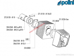 Set cilindru (diametru 43mm / 63cc) - 1400065/10R - Polini