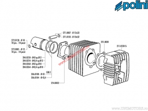 Set cilindru (diametru 43mm / 63cc / bolt 12mm) - 1400133/R - Polini