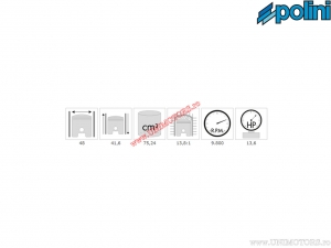 Set cilindru (diametru 48mm / 75,24cc) - Polini