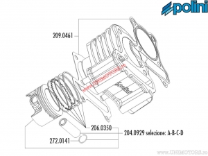 Set cilindru (diametru 50mm / 81cc) - 125.0007 - Polini
