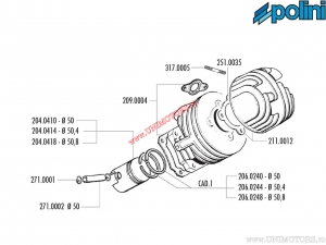 Set cilindru (diametru 50mm / 84cc) - 140.0059 - Polini