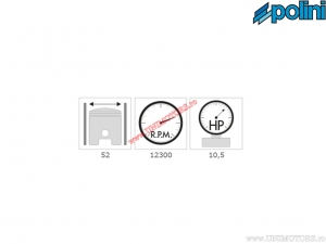 Set cilindru (diametru 52mm / 107cc) - 119.0090 - Polini