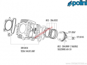 Set cilindru (diametru 52mm / 87cc) - 119.0094 -  Polini