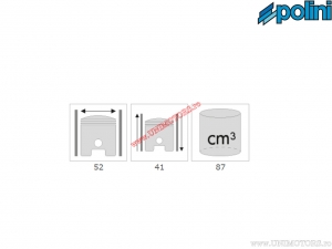 Set cilindru (diametru 52mm / 87cc) - 119.0094 -  Polini