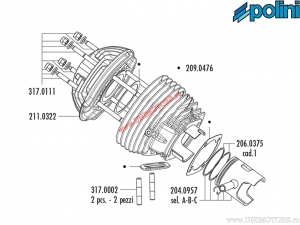 Set cilindru (diametru 58mm / 134,9cc) - Polini