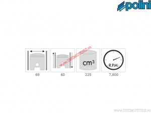 Set cilindru (diametru 69mm / 225cc) - 140.0085 - Polini