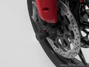 Set crashpad asse ruota anteriore - materiale: poliammide - nero - Ducati Multistrada V4 ('20-) - SW-Motech