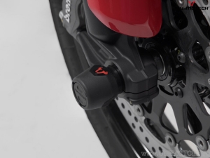 Set crashpad asse ruota anteriore - materiale: poliammide - nero - Ducati Multistrada V4 ('20-) - SW-Motech
