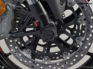 Set de crashpad para eje de rueda delantera - material: poliamida - negro - modelos Ducati ('14-) - SW-Motech