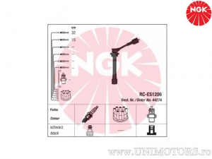 Set di cavi candela neri per Suzuki - NGK
