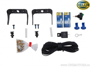 Set di luci fendinebbia rotonde H3 CORNICE NERA 66.1mm - Hella
