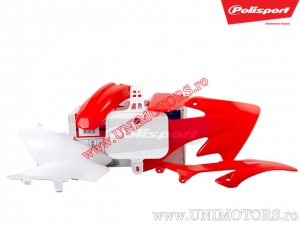 Set di plastica (bianco / rosso) - Honda CRF 50 F ('04-'19) - Polisport