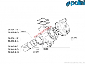 Set garnituri cilindru (2090293) - Benelli Devil 50 / Spring 50 / Malaguti MRX 50 - Polini