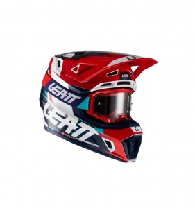 Set Helm / Brille Moto 7.5 V22 Royal: Größe - L