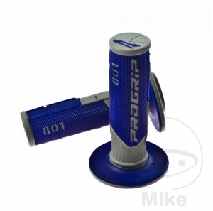 Set manopole manubrio 801 blu grigio Progrip D: 22 mm L: 115 mm chiuse - JM