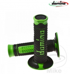 Set manopole manubrio A260 nero verde Domino D: 22 mm L: 120 mm chiuse - JM